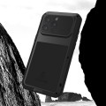 For iPhone 15 Pro Max LOVE MEI Metal Shockproof Life Waterproof Dustproof Phone Case(Black)