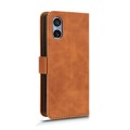 For Sony Xperia 5 V 2023 Skin Feel Magnetic Flip Leather Phone Case(Brown)