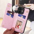 For iPhone 12 / 12 Pro Printed Double Buckle RFID Anti-theft Phone Case(Pastoral Rose)