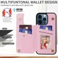 For iPhone 12 Pro Max Printed Double Buckle RFID Anti-theft Phone Case(Pastoral Rose)