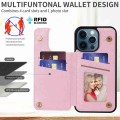 For iPhone 12 Pro Max Printed Double Buckle RFID Anti-theft Phone Case(Rose)