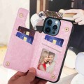 For iPhone 12 Pro Max Printed Double Buckle RFID Anti-theft Phone Case(Rose)