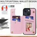 For iPhone 13 Printed Double Buckle RFID Anti-theft Phone Case(Pastoral Rose)