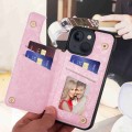For iPhone 13 Printed Double Buckle RFID Anti-theft Phone Case(Pastoral Rose)