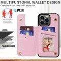 For iPhone 13 Pro Printed Double Buckle RFID Anti-theft Phone Case(Rose)