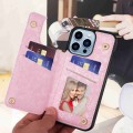 For iPhone 13 Pro Max Printed Double Buckle RFID Anti-theft Phone Case(Rose)