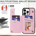 For iPhone 14 Pro Printed Double Buckle RFID Anti-theft Phone Case(Pastoral Rose)