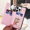 For iPhone 14 Pro Printed Double Buckle RFID Anti-theft Phone Case(Pastoral Rose)