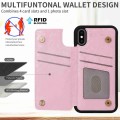 For iPhone XS / X Printed Double Buckle RFID Anti-theft Phone Case(Pastoral Rose)