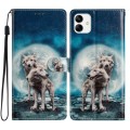 For Samsung Galaxy A05 Colored Drawing Leather Phone Case(Twin Wolves)