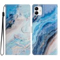 For Samsung Galaxy A05 Colored Drawing Leather Phone Case(Blue Marble)