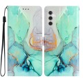 For Samsung Galaxy A05s Colored Drawing Leather Phone Case(Green Marble)