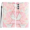 For Samsung Galaxy A05s Colored Drawing Leather Phone Case(Pink Marble)
