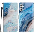 For Samsung Galaxy A05s Colored Drawing Leather Phone Case(Blue Marble)