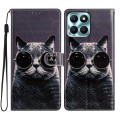 For Honor X6A Colored Drawing Leather Phone Case(Sunglasses Cat)