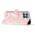 For Honor X6A Colored Drawing Leather Phone Case(Pink Marble)