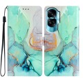 For Honor 90 Lite Colored Drawing Leather Phone Case(Green Marble)
