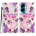 For Honor 90 Lite Colored Drawing Leather Phone Case(Purple Marble)