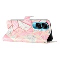 For Honor 90 Lite Colored Drawing Leather Phone Case(Pink Marble)