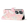 For Honor 90 Colored Drawing Leather Phone Case(Pink Marble)