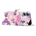 For Sony Xperia 5 V Colored Drawing Leather Phone Case(Purple Marble)