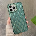 For iPhone 15 Pro 3D Rhombus Electroplating TPU Hybrid PC Phone Case(Green)
