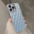 For iPhone 15 3D Rhombus Electroplating TPU Hybrid PC Phone Case(Silver)