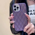 For iPhone 12 3D Rhombus Electroplating TPU Hybrid PC Phone Case(Purple)