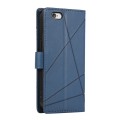 For iPhone 6s Plus / 6 Plus PU Genuine Leather Texture Embossed Line Phone Case(Blue)