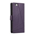 For iPhone 6s Plus / 6 Plus PU Genuine Leather Texture Embossed Line Phone Case(Purple)