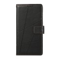 For iPhone SE 2022 / SE 2020 PU Genuine Leather Texture Embossed Line Phone Case(Black)