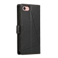 For iPhone SE 2022 / SE 2020 PU Genuine Leather Texture Embossed Line Phone Case(Black)