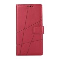 For iPhone SE 2022 / SE 2020 PU Genuine Leather Texture Embossed Line Phone Case(Red)