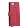 For iPhone SE 2022 / SE 2020 PU Genuine Leather Texture Embossed Line Phone Case(Red)