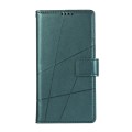 For iPhone SE 2022 / SE 2020 PU Genuine Leather Texture Embossed Line Phone Case(Green)