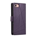 For iPhone SE 2022 / SE 2020 PU Genuine Leather Texture Embossed Line Phone Case(Purple)