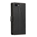 For iPhone 8 Plus / 7 Plus PU Genuine Leather Texture Embossed Line Phone Case(Black)