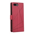 For iPhone 8 Plus / 7 Plus PU Genuine Leather Texture Embossed Line Phone Case(Red)