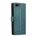 For iPhone 8 Plus / 7 Plus PU Genuine Leather Texture Embossed Line Phone Case(Green)