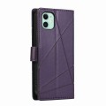 For iPhone 11 PU Genuine Leather Texture Embossed Line Phone Case(Purple)