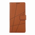 For iPhone 11 Pro PU Genuine Leather Texture Embossed Line Phone Case(Brown)