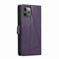 For iPhone 11 Pro PU Genuine Leather Texture Embossed Line Phone Case(Purple)