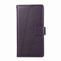 For iPhone 12 PU Genuine Leather Texture Embossed Line Phone Case(Purple)