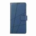 For iPhone 12 Pro PU Genuine Leather Texture Embossed Line Phone Case(Blue)