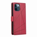 For iPhone 12 Pro PU Genuine Leather Texture Embossed Line Phone Case(Red)