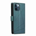 For iPhone 12 Pro PU Genuine Leather Texture Embossed Line Phone Case(Green)