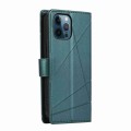 For iPhone 12 Pro Max PU Genuine Leather Texture Embossed Line Phone Case(Green)