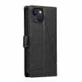 For iPhone 13 PU Genuine Leather Texture Embossed Line Phone Case(Black)