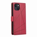For iPhone 13 mini PU Genuine Leather Texture Embossed Line Phone Case(Red)