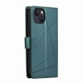 For iPhone 13 mini PU Genuine Leather Texture Embossed Line Phone Case(Green)
